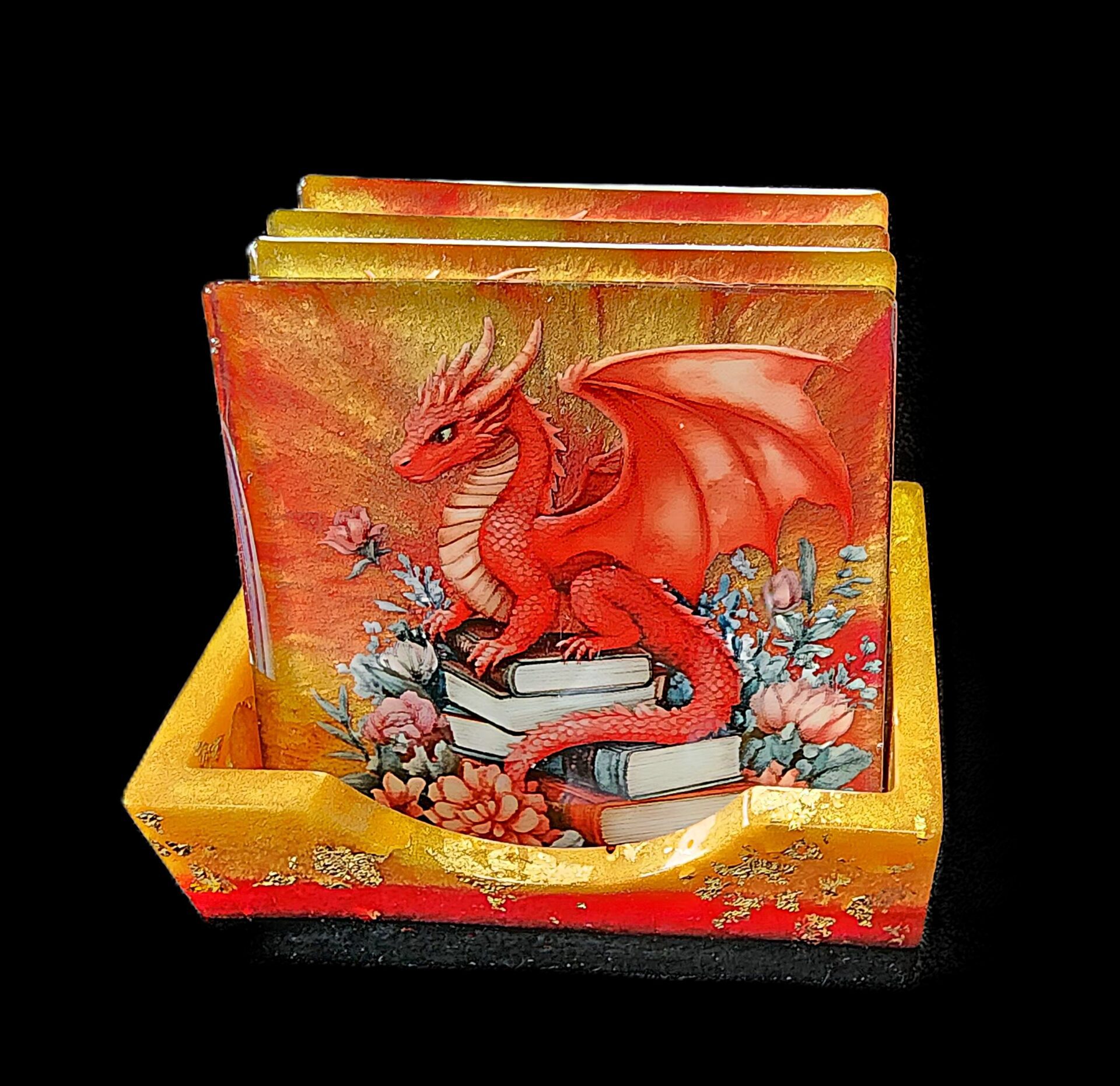 Red Dragon Coaster Set